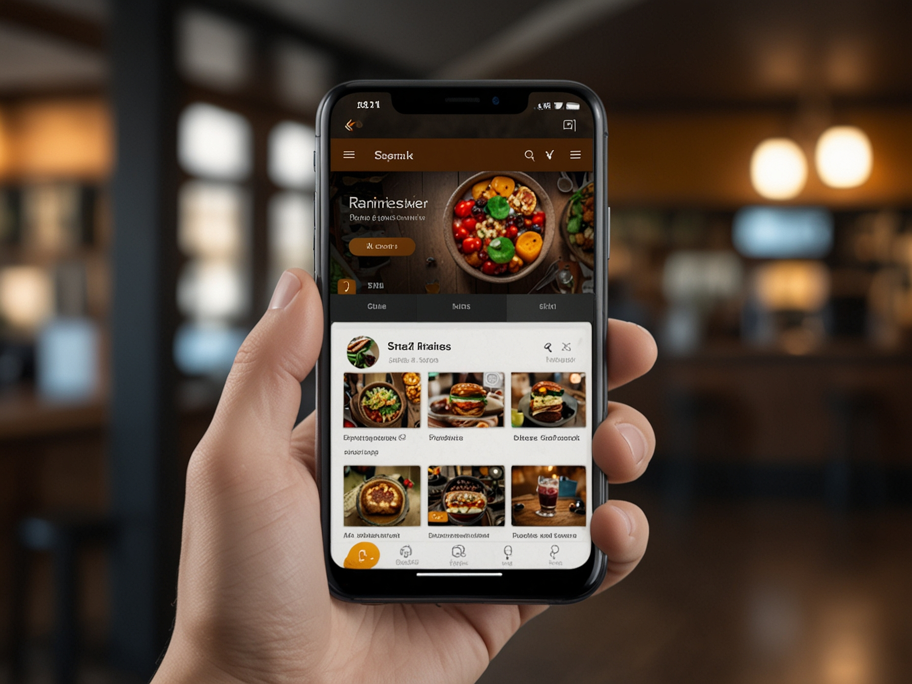 Mobile app on phone with slots